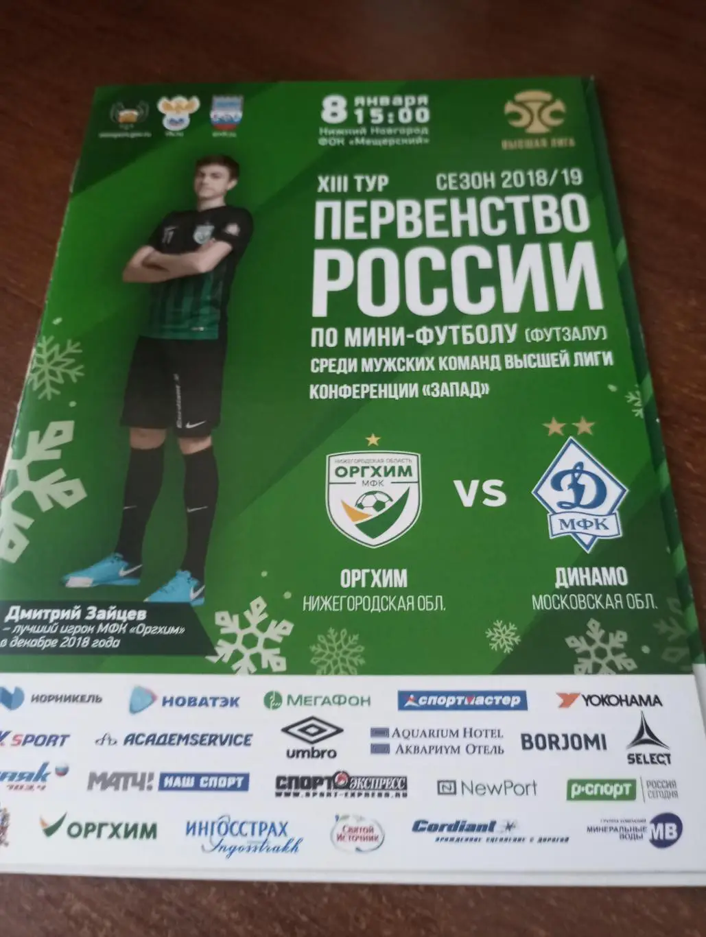 Оргхим(Нижний Новгород) - Динамо (Московская область).8.01.2019.