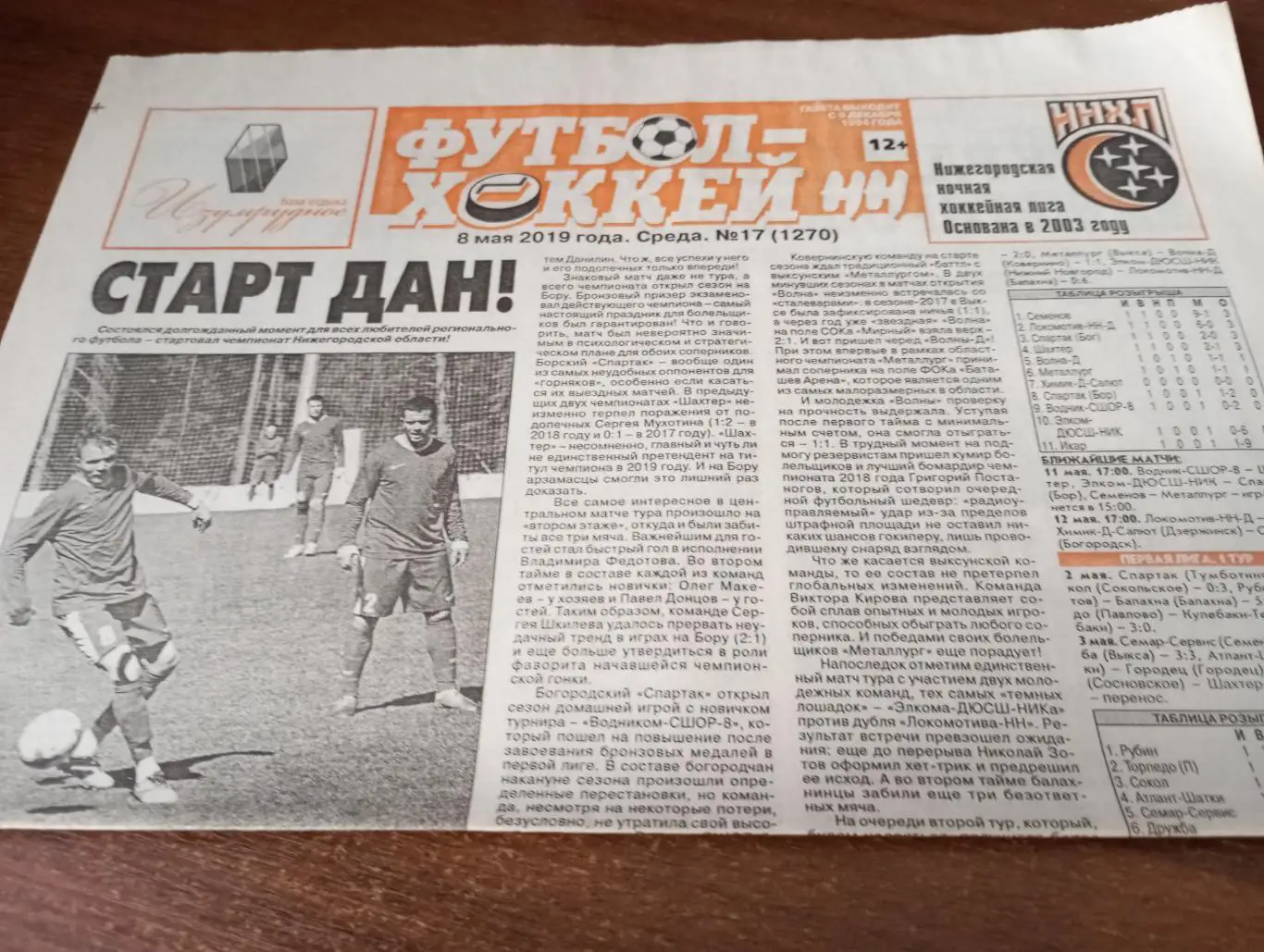 Футбол-Хоккей Н-Н.№17(1270). 8.05.2019.