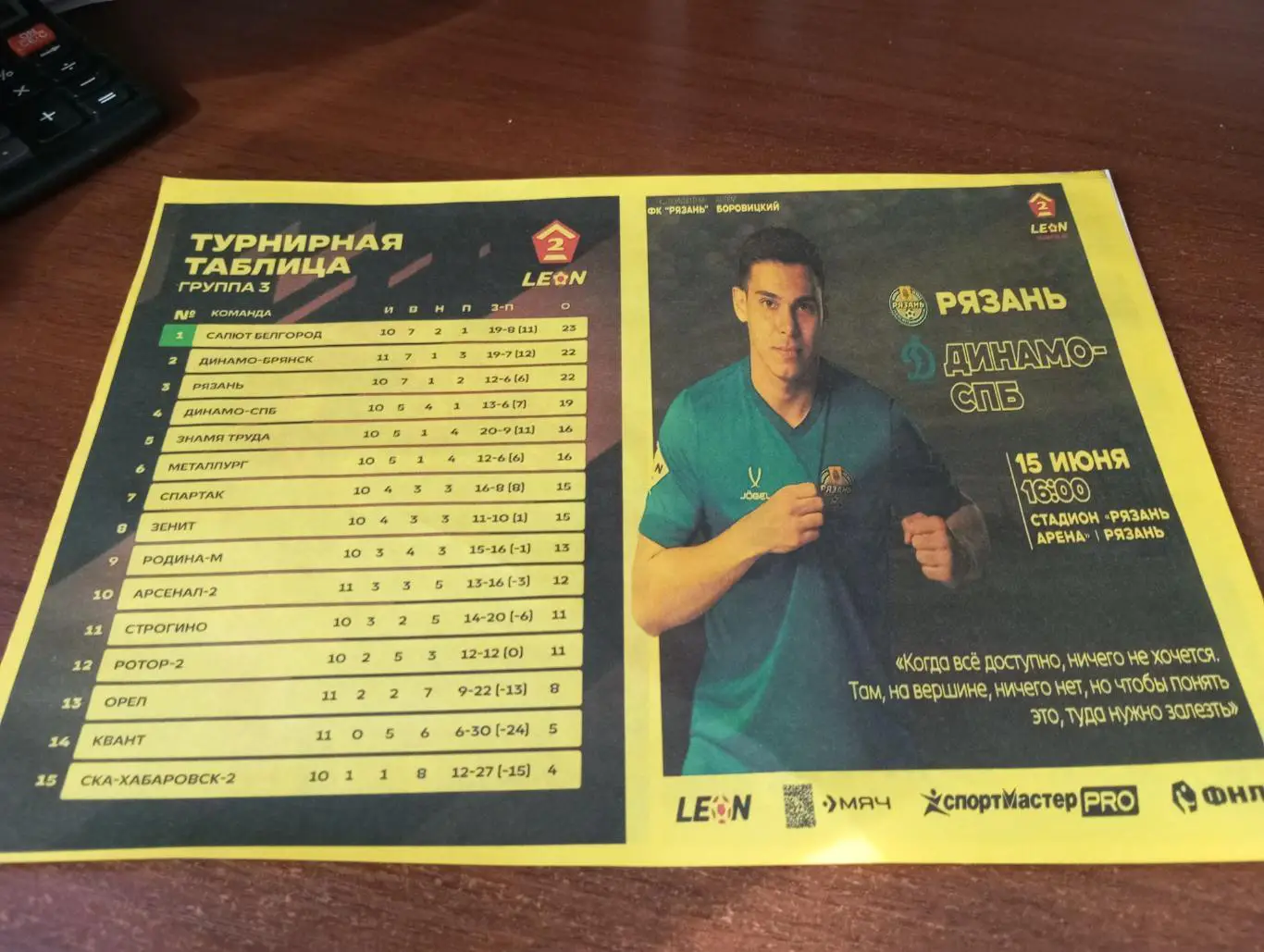 ФК. Рязань - Динамо (Санкт-Петербург) 15.06.2025. (Авторская.).