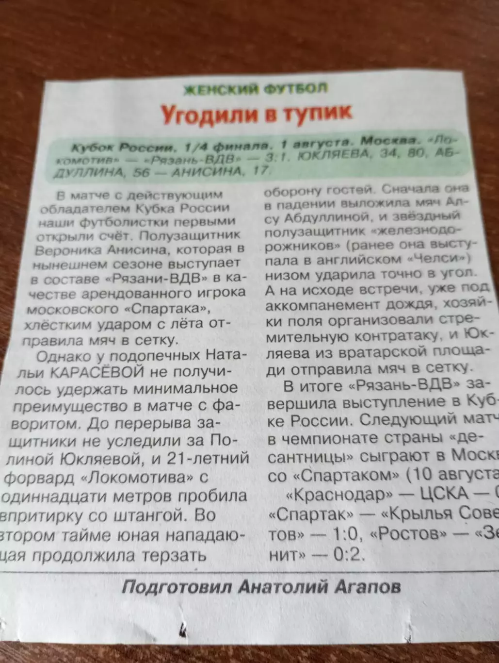 ЖФК.Локомотив (Москва) - ЖФК.Рязань-ВДВ.1.08.2025..Кубок России.Счёт (3-1)