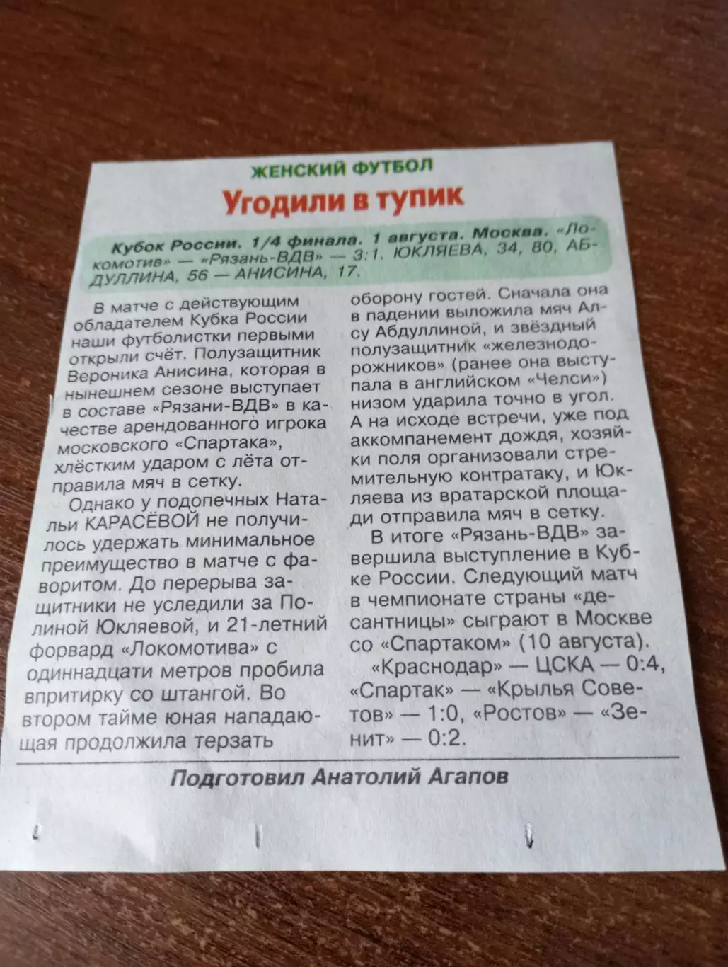 ЖФК.Локомотив (Москва) - ЖФК.Рязань-ВДВ.1.08.2025..Кубок России.Счёт (3-1)