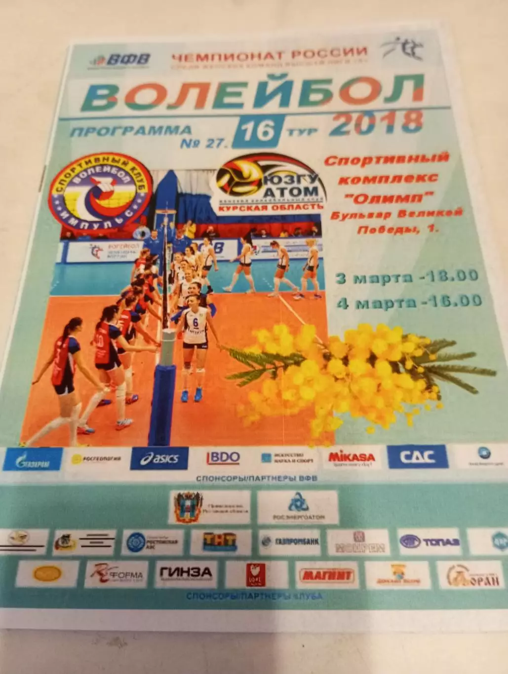 Импульс (Волгодонск) - ЮЗГУ Атом(Курск). 3/4.03.2018.