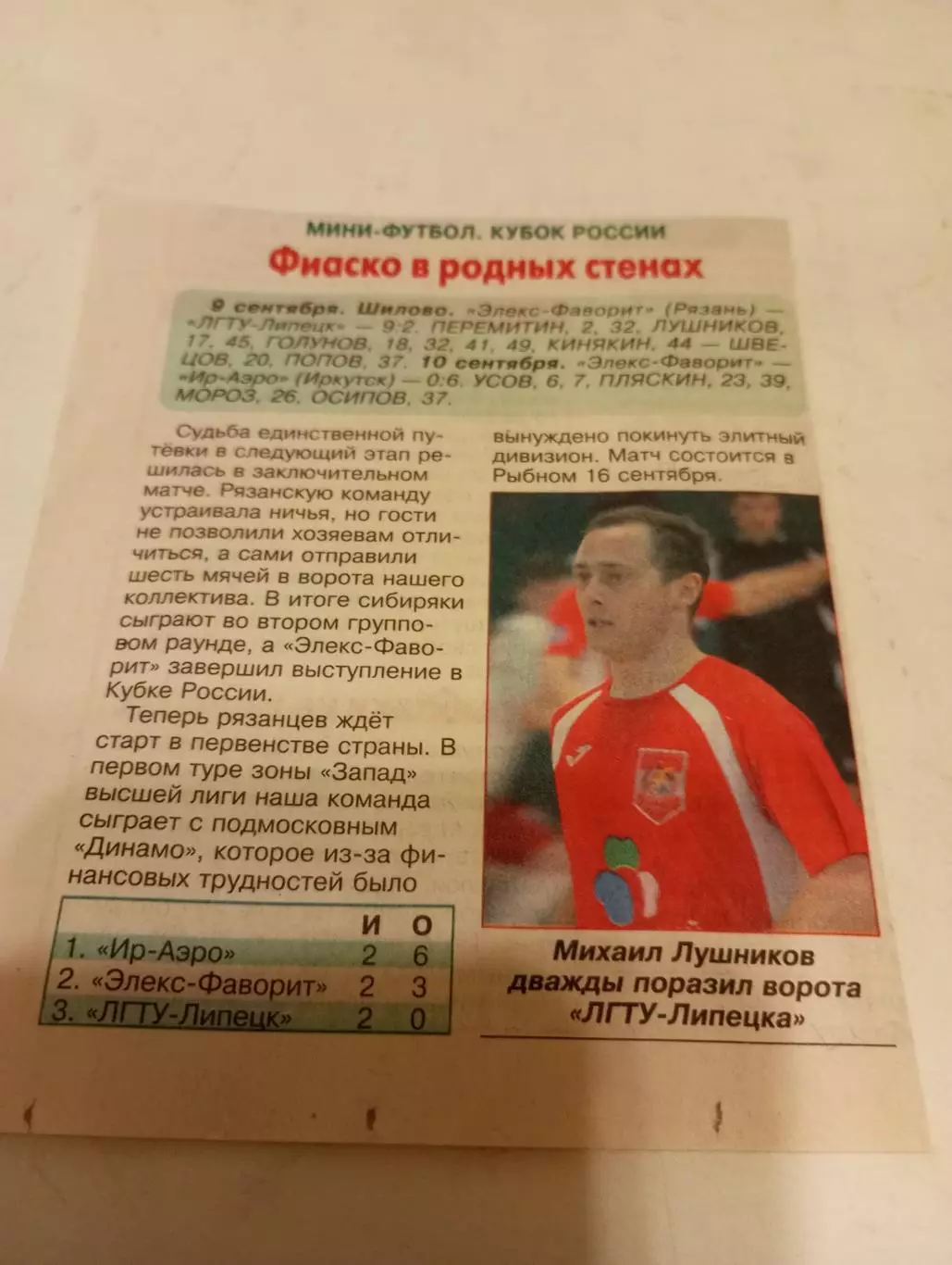 Элекс- Фаворит ( Рязань) -ЛГТУ (Липецк) /Ир-Аэро(Иркутск). 9/10.09.2017.