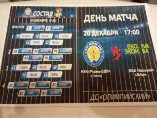 МХК.. Рязань ВДВ. - МХК. Эконива(Бобров Воронежская область).20.12.2025.