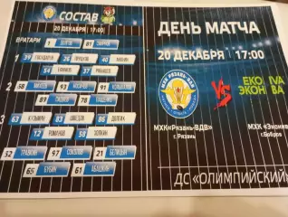 МХК.. Рязань ВДВ. - МХК. Эконива(Бобров Воронежская область)...20.12.2025.