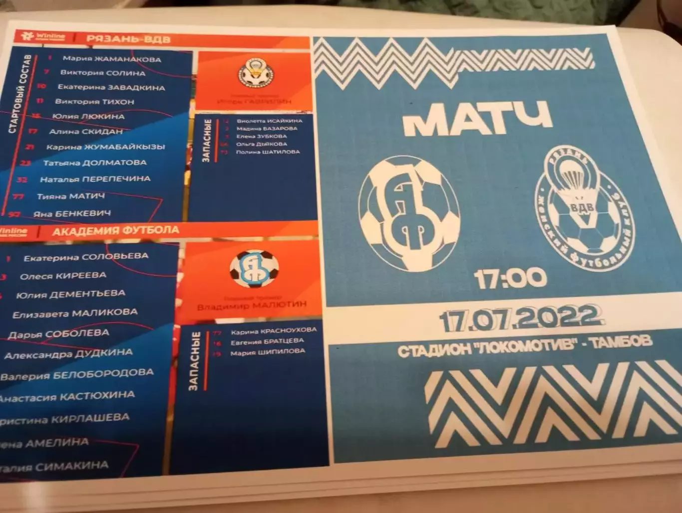 ЖФК.Академия футбола (Тамбов)- ЖФК. Рязань - ВДВ.. 5.07.2022. Кубок России.