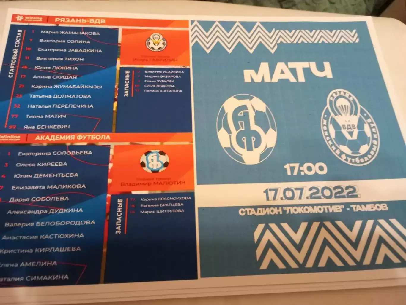 ЖФК.Академия футбола (Тамбов)- ЖФК. Рязань - ВДВ.. 5.07.2022. Кубок России.