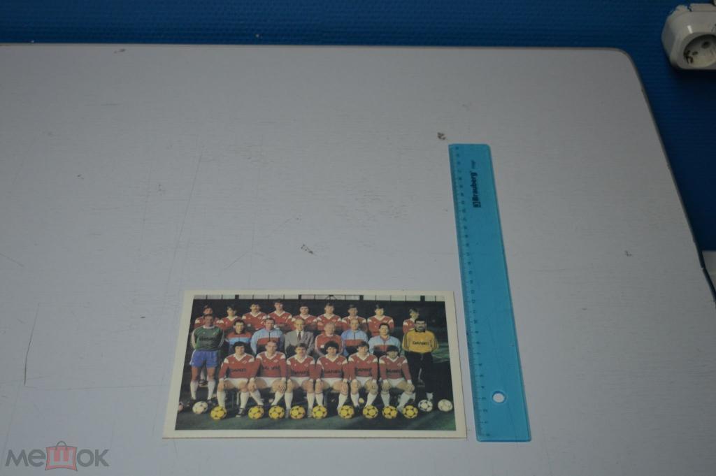 Спартак Москва 1989 год цветное фото на картоне, с обратной стороны состав