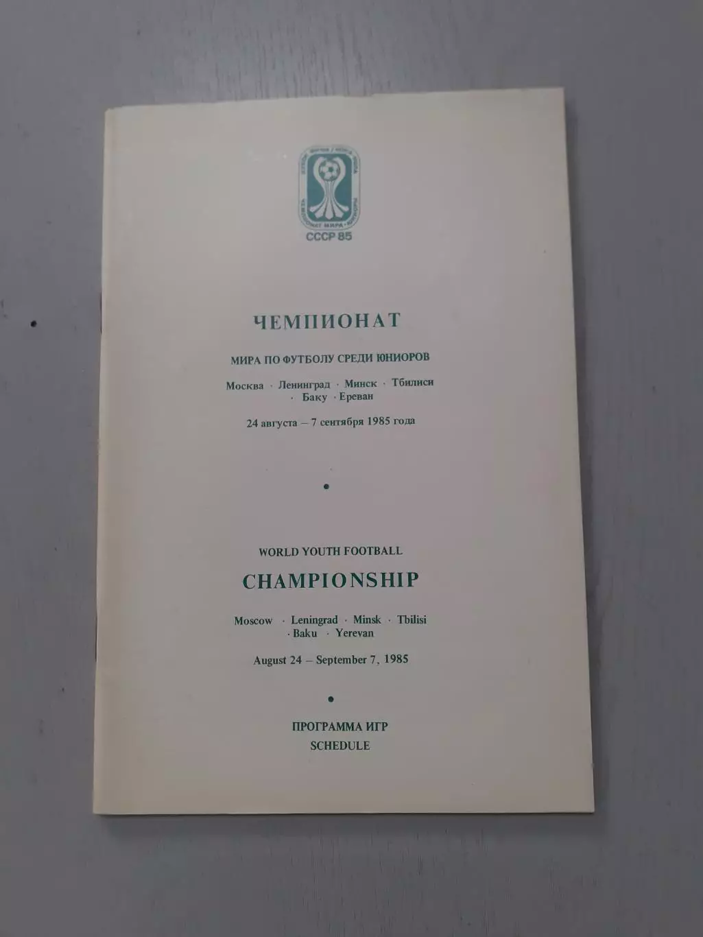 Чемпионат мира - 1985, юниоры. Общая программа.