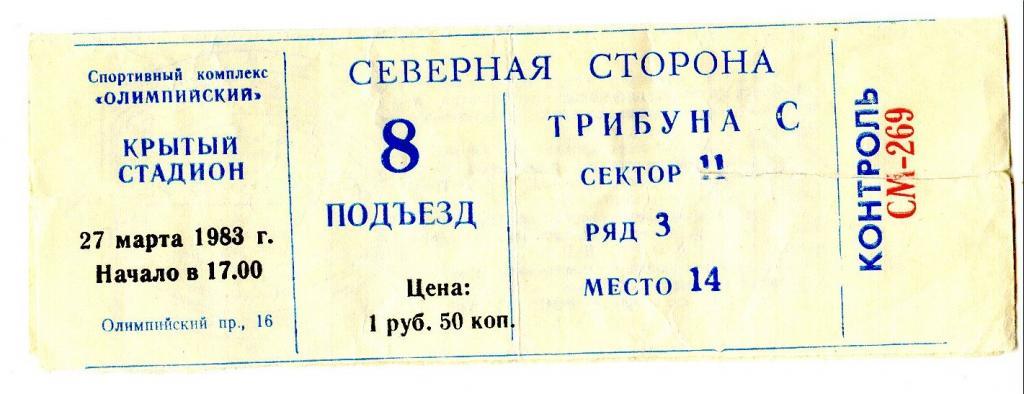 Спартак - Шахтeр 27/03/1983