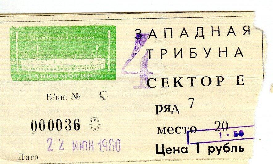 Спартак - Пахтакор 22/06/1980
