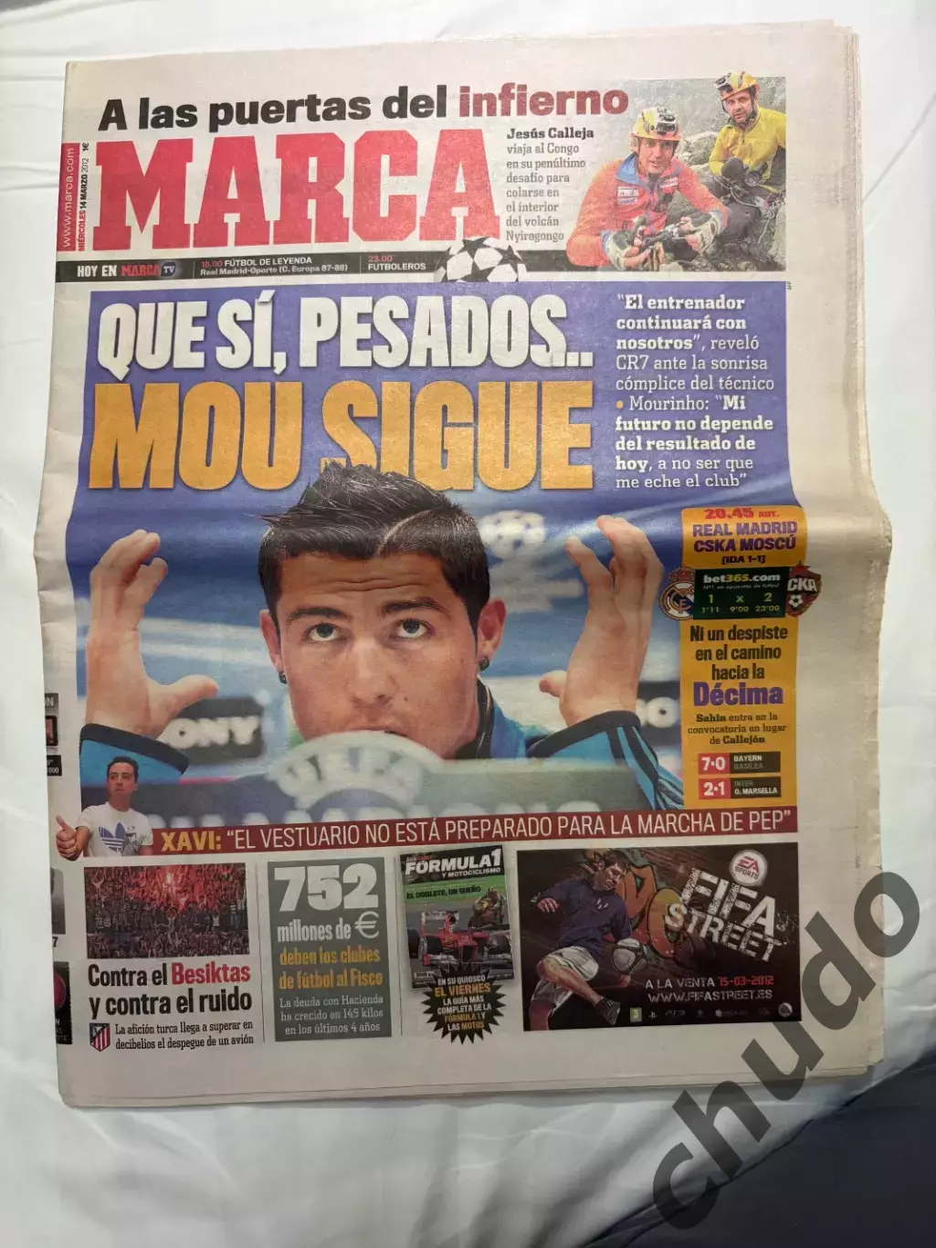 Реал Мадрид - ЦСКА-2012. Газета к матчу.Оригинал.