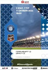 Программа! Оренбург-2 - Урал-2 Екатеринбург, 11.10.2026 2 Лига Б 2 этап 6 тур