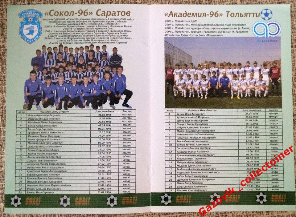 Кубок ПФЛ - 2010 1996 г.р. (Саратов, Оренбург, Тольятти, Ульяновск, Пенза) 1