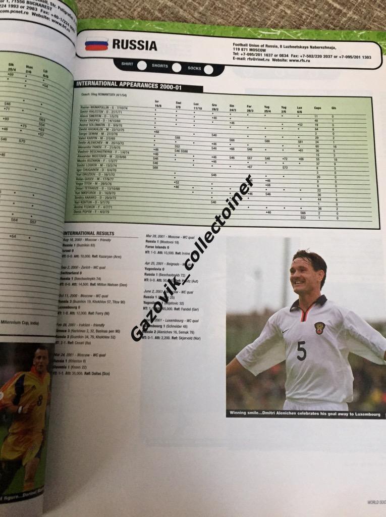 World Soccer ежегодник / yearbook 2001 Титов сборная Россия РФПЛ Украина УПЛ 2