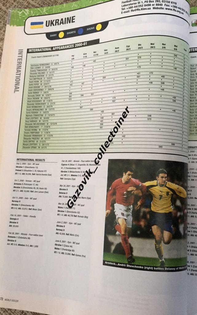 World Soccer ежегодник / yearbook 2001 Титов сборная Россия РФПЛ Украина УПЛ 4