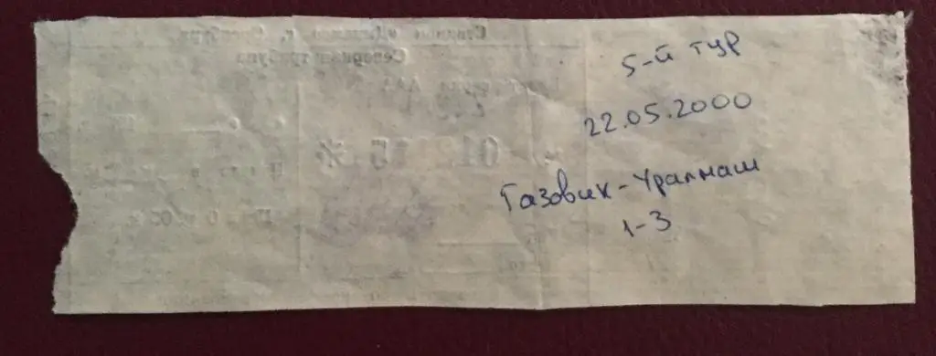 Газовик Оренбург - Уралмаш Екатеринбург, 23.05.2000 1