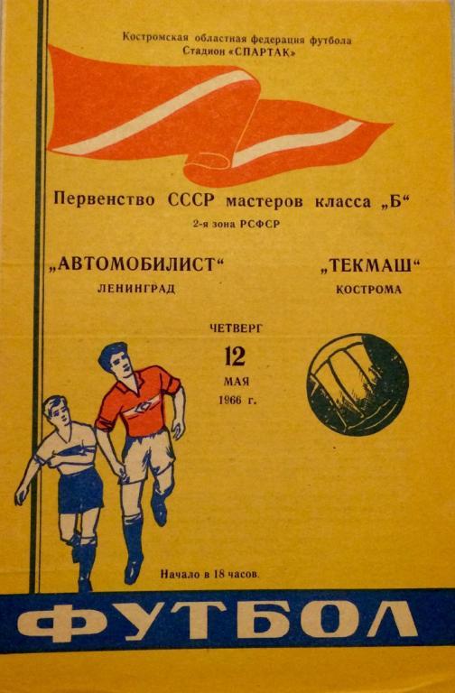 Текмаш (Кострома) - Автомобилист (Ленинград) 12.05.1966 г.