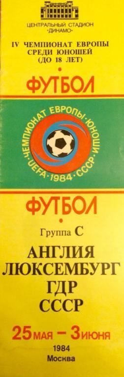 Чемпионат Европы U-18 общая пр-ма на группу С 1984 г.