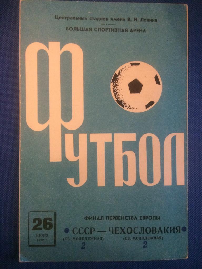 СССР - Чехословакия финал ЧЕ среди молодёжных команд 26.06.1972 г.