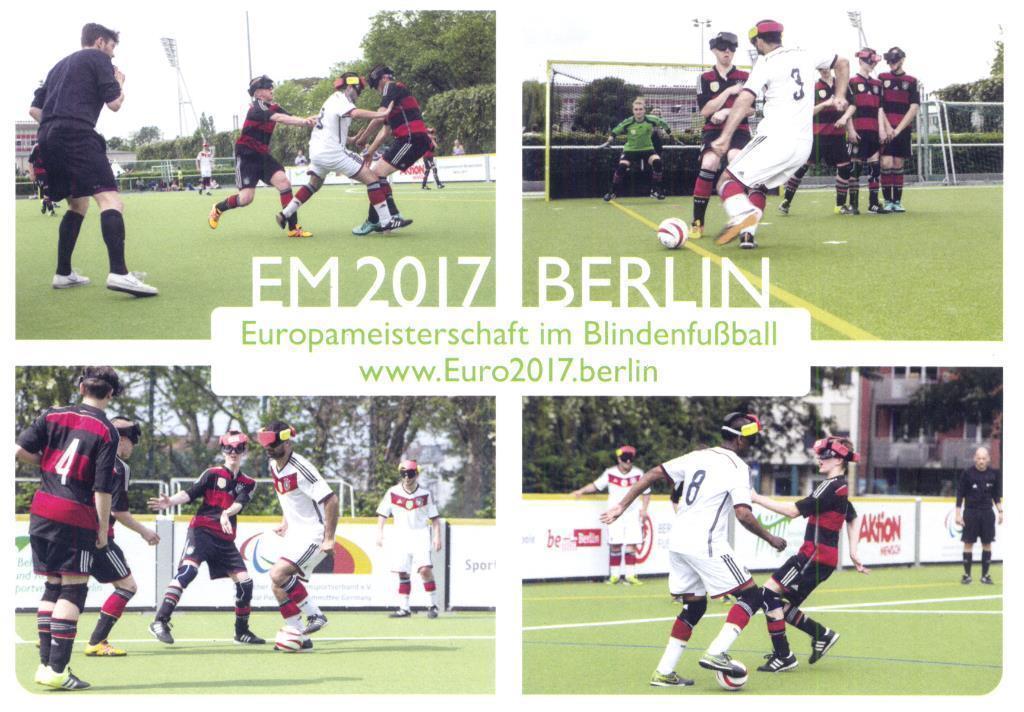 Немецкая открытка Чемпионат Европы по футболу среди слепых 2017
