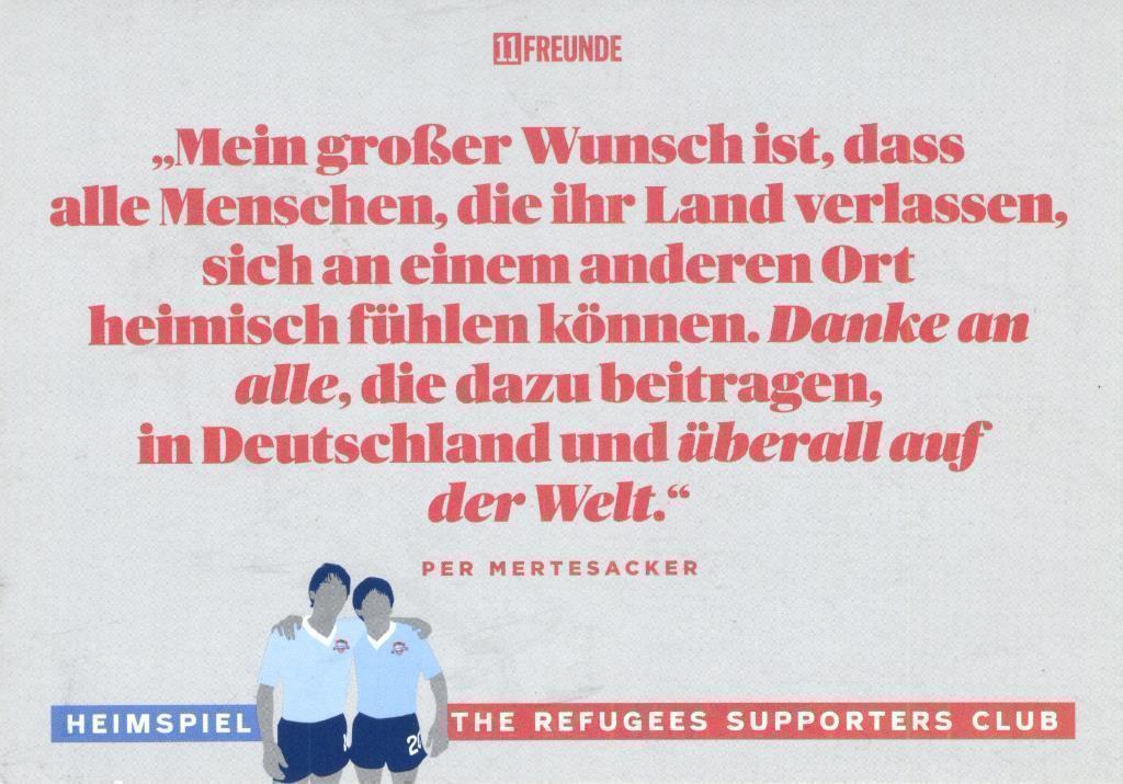 Немецкая футбольная открытка с обращением Пера Мертезакера к болельщикам