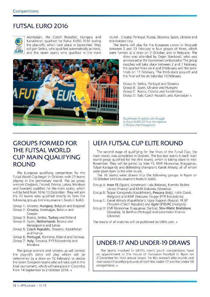 UEFA direct. Официальный журнал УЕФА № 153 (ноябрь 2015) 3