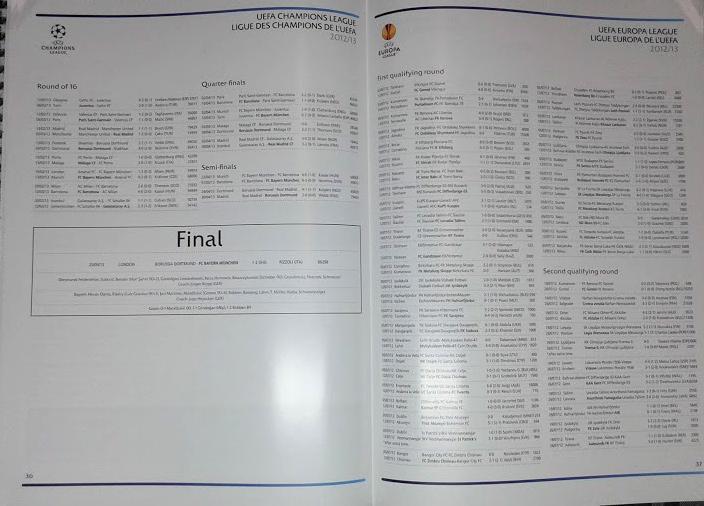 UEFA Competitions Results 2012/13. Статистический справочник УЕФА 3