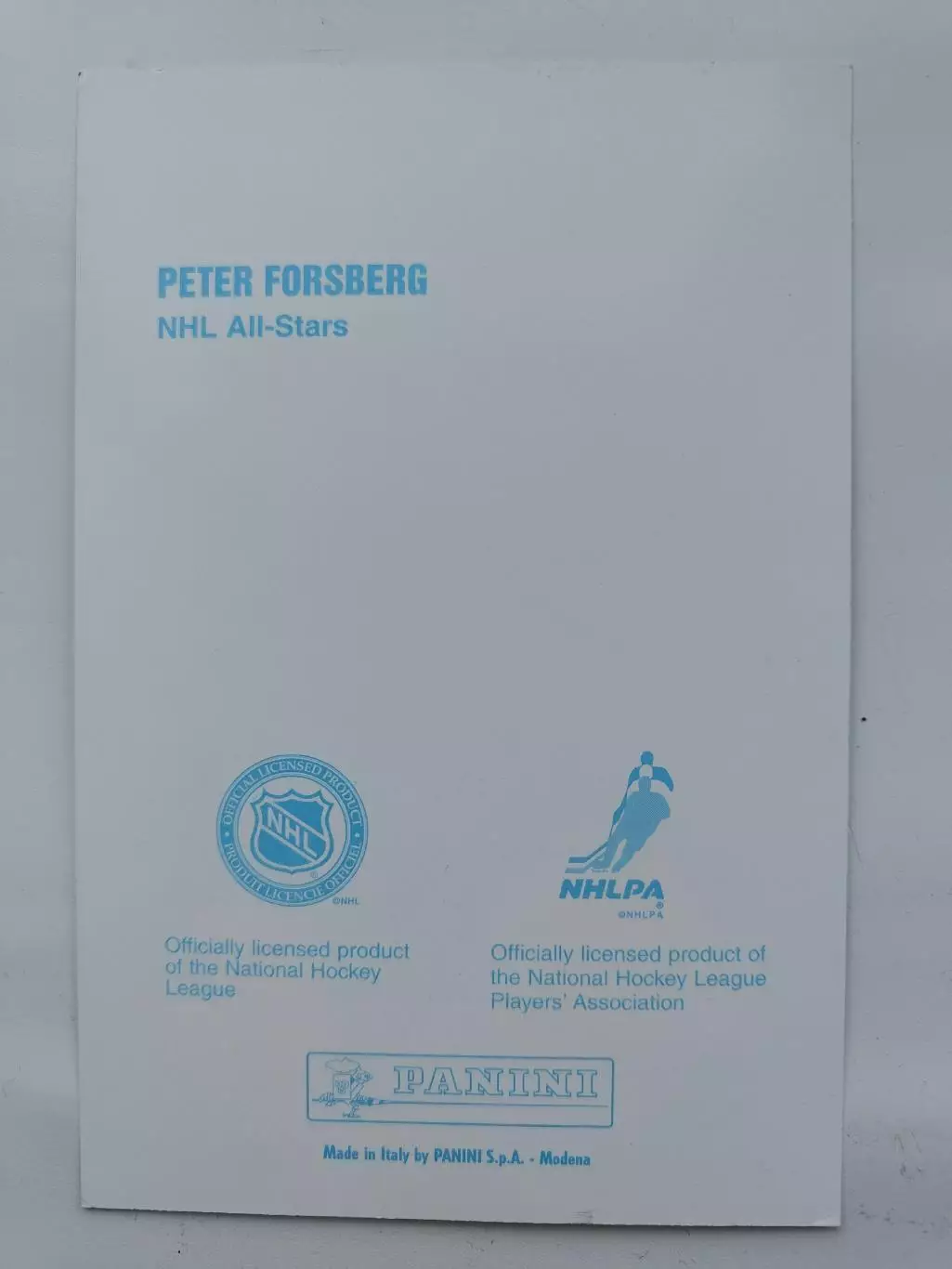 Peter Forsberg/Петер Форсберг All-Star Portrait 1998-99 Panini Photocards 1