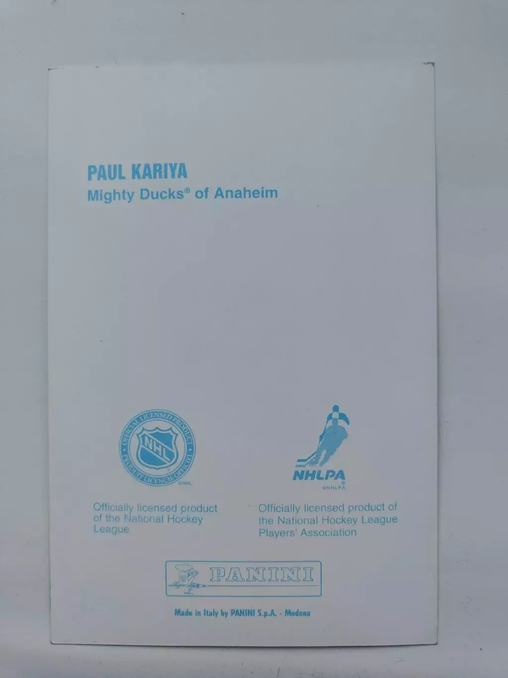 Paul Kariya/Пол Кария Mighty Ducks of Anaheim 1998-99 Panini Photocards 1