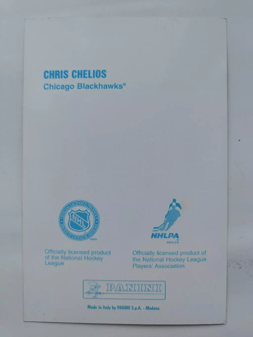 Chris Chelios/Крис Челиос Chicago Blackhawks 1998-99 Panini Photocards 1