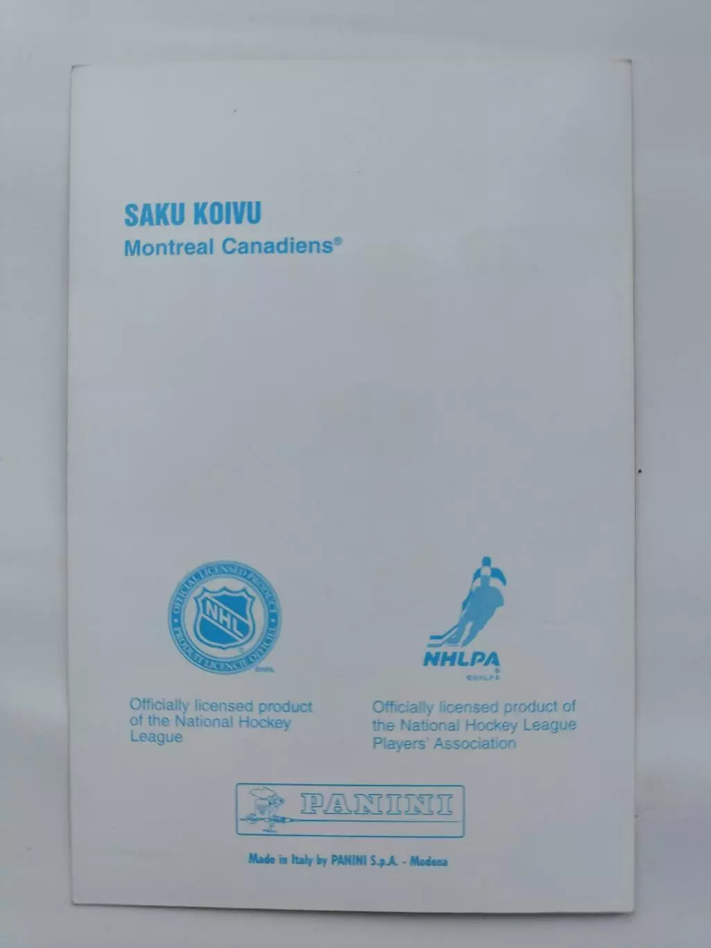 Saku Koivu/Саку Койву Montreal Canadiens 1998-99 Panini Photocards 1