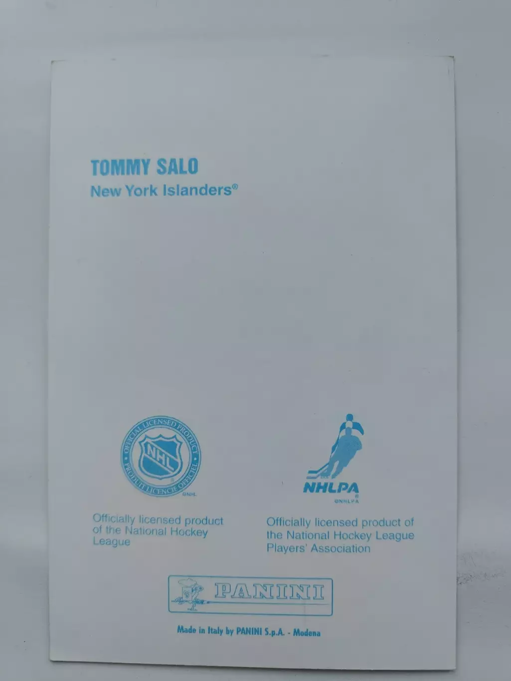 Tommy Salo/Томми Сало New York Islanders 1998-99 Panini Photocards 1