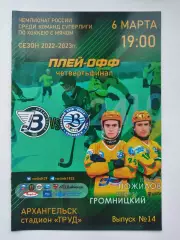 Хоккей с мячом. Водник Архангельск - Волга Ульяновск 6 марта 2023 плей-офф.