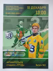 Хоккей с мячом. Водник Архангельск - Кузбасс Кемерово 29 ноября 2022