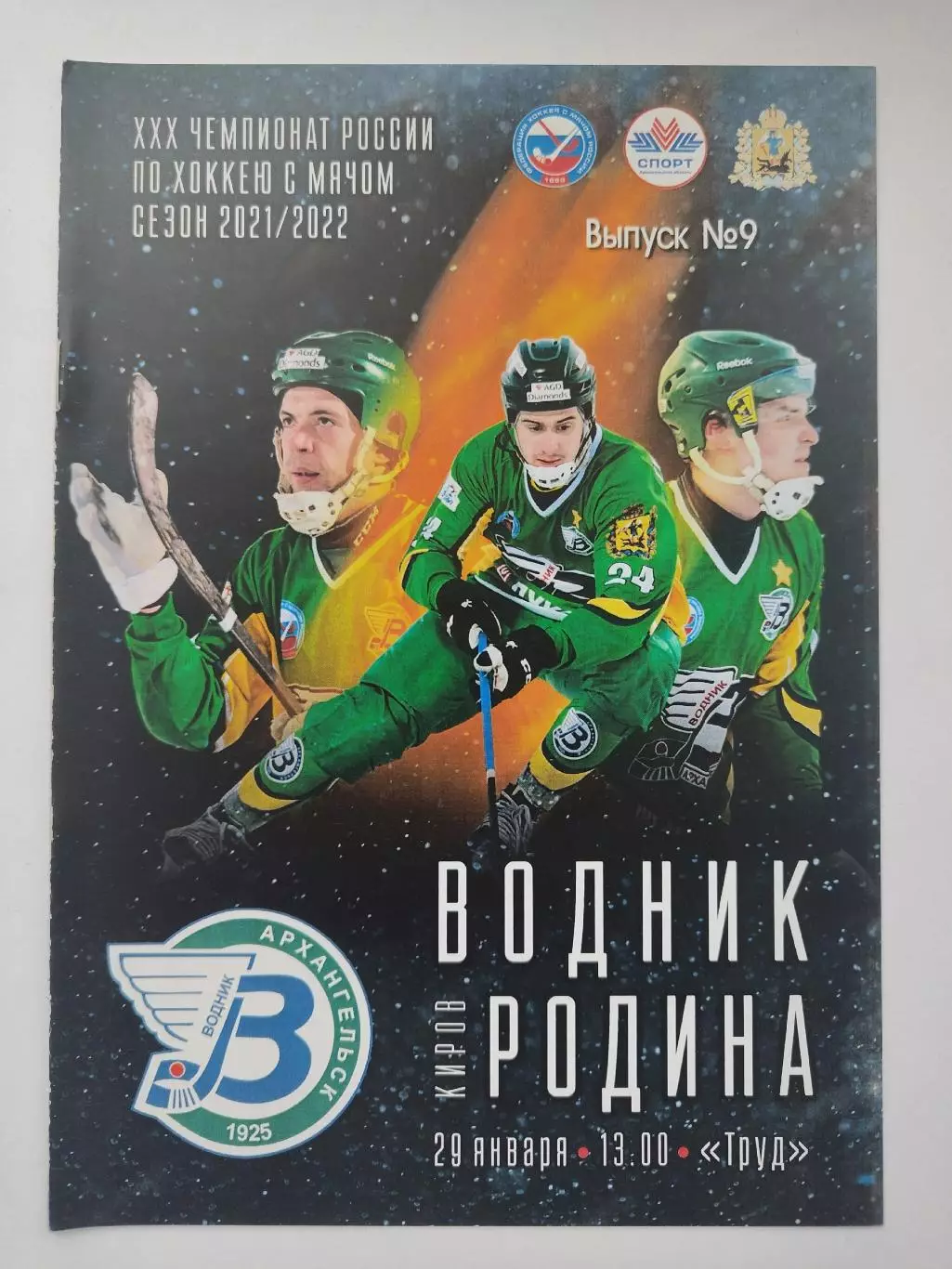 Хоккей с мячом. Водник Архангельск - Родина Киров 29 января 2022