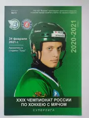 Хоккей с мячом. Водник Архангельск - Енисей Красноярск 24 февраля 2021