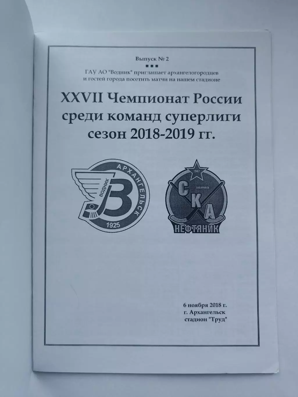 Хоккей с мячом. Водник - СКА-Нефтяник Хабаровск 6 ноября 2018 (см. описание) 1