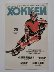 Москва Приз Известий СССР - Швеция ЧССР/Чехословакия - Финляндия 20 декабря 1981