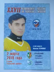 Хоккей с мячом. Уральский трубник Первоуральск - Водник Архангельск 2 марта 2019