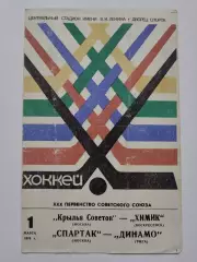 Спартак Москва - Динамо Рига Крылья Советов - Химик Воскресенск 1 марта 1977