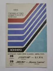 Спартак Москва - ЦСКА Динамо Москва - Крылья Советов Москва 28/29 сентября 1976