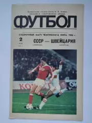 Москва. СССР - Швейцария 1985 отбор. ЧМ
