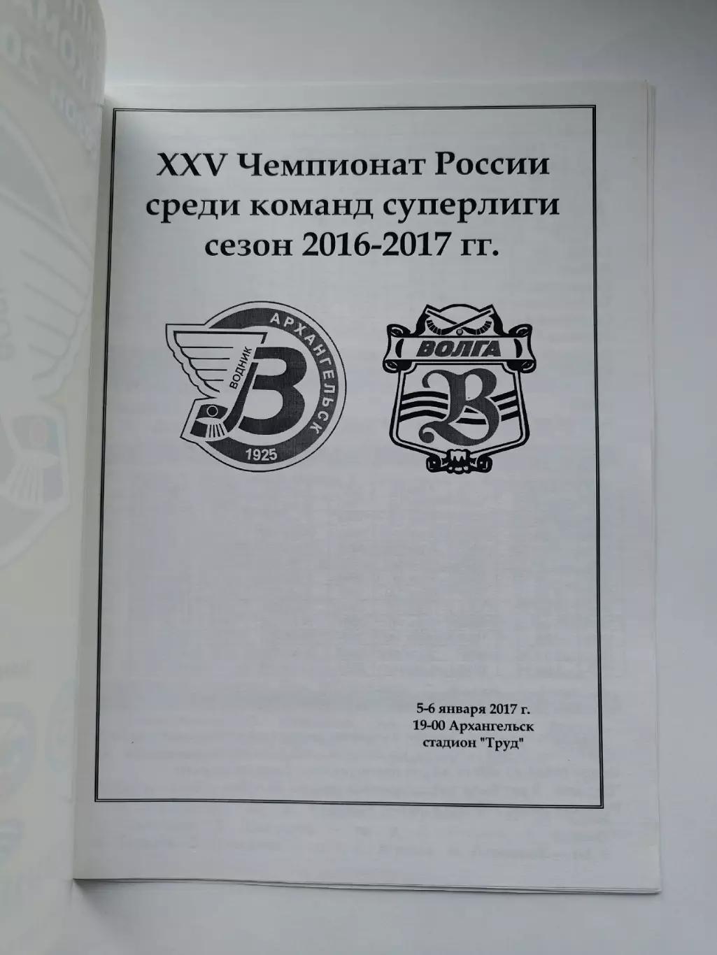 Хоккей с мячом. Водник Архангельск - Волга Ульяновск 5/6 января 2017 VIP 1
