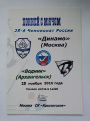 Хоккей с мячом Динамо Москва - Водник Архангельск 25 ноября 2016 на второй матч