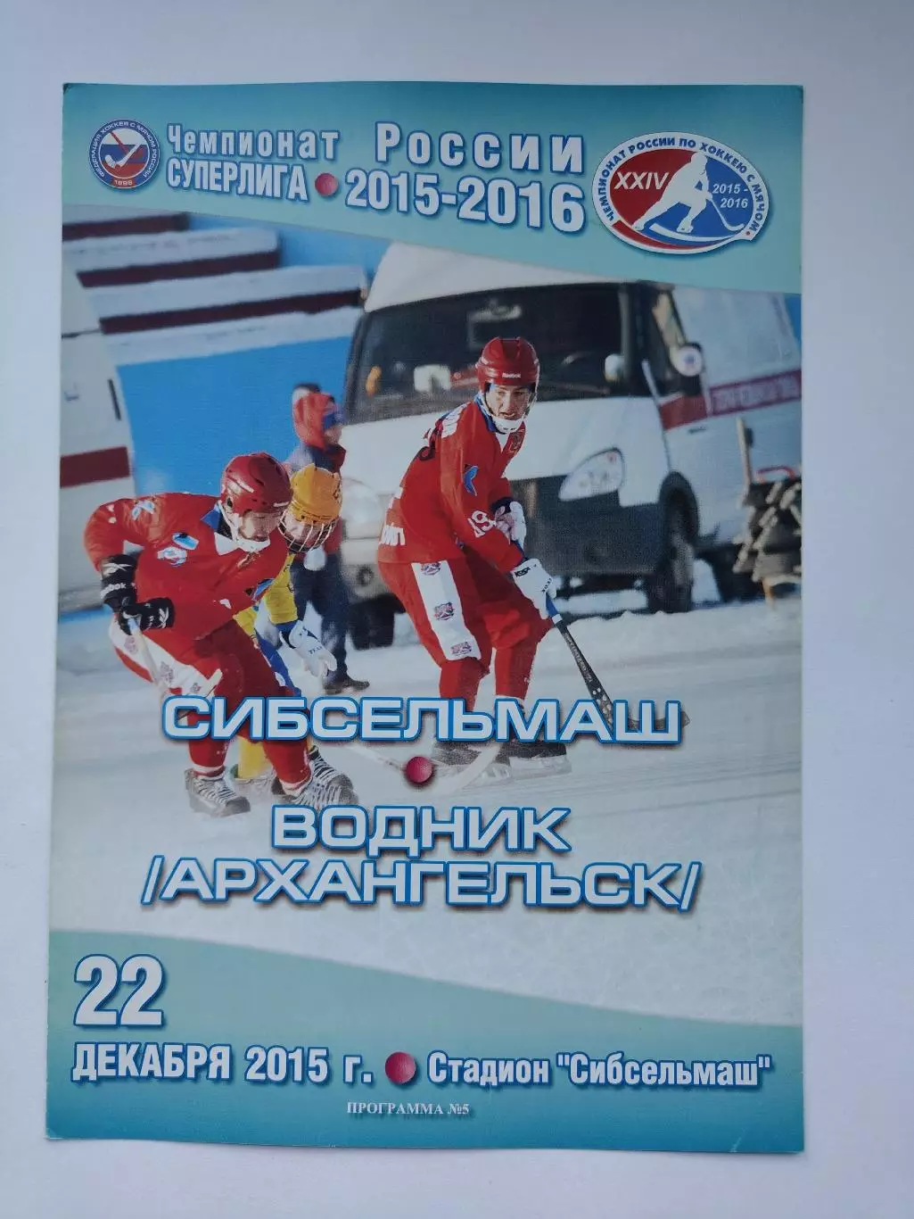 Хоккей с мячом. Сибсельмаш Новосибирск - Водник Архангельск 22 декабря 2015