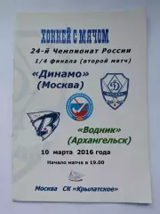 Хоккей с мячом. Динамо Москва - Водник Архангельск 10 марта 2016 (цветная)