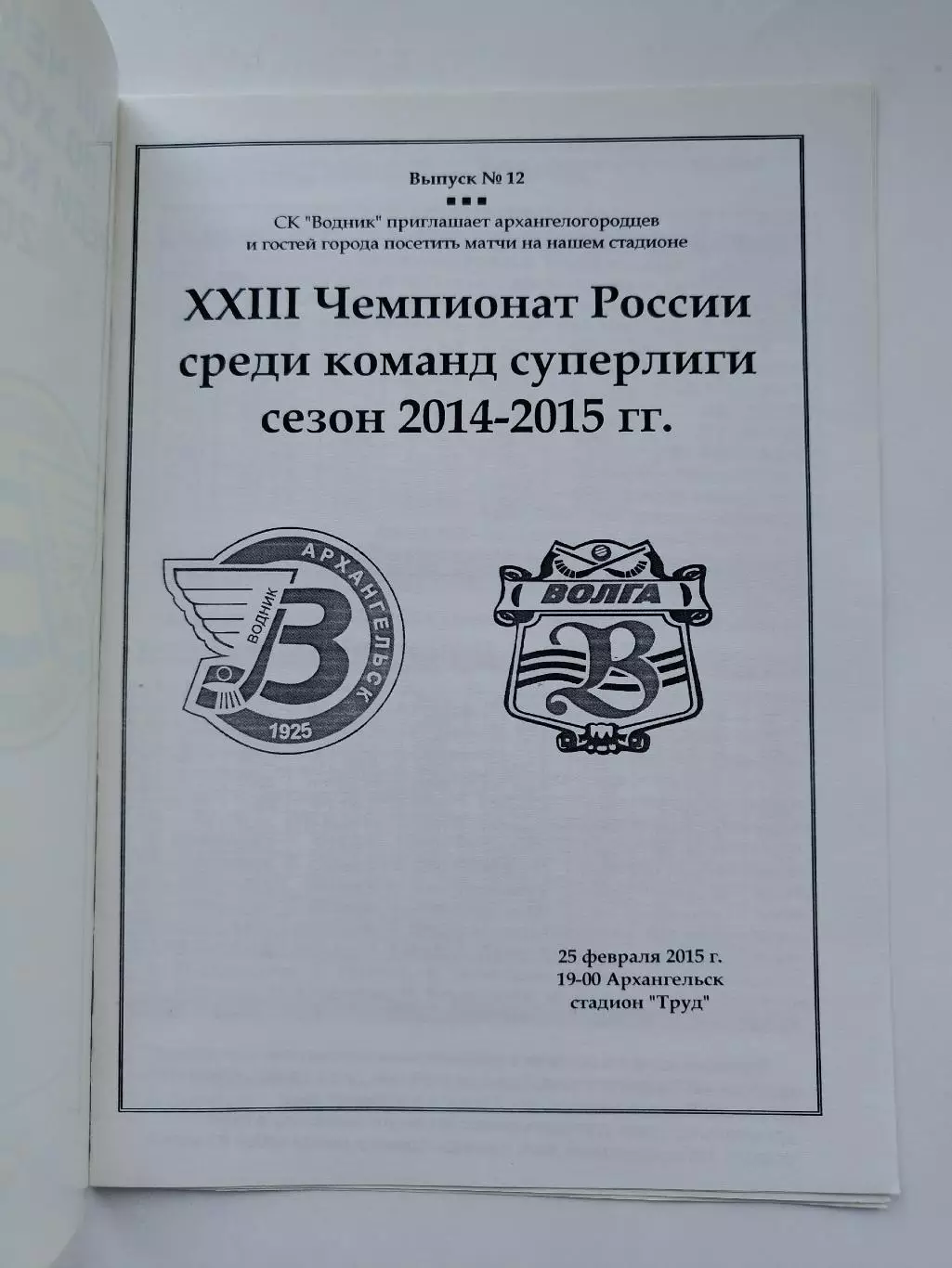 Хоккей с мячом. Водник Архангельск - Волга Ульяновск 25 февраля 2015 1