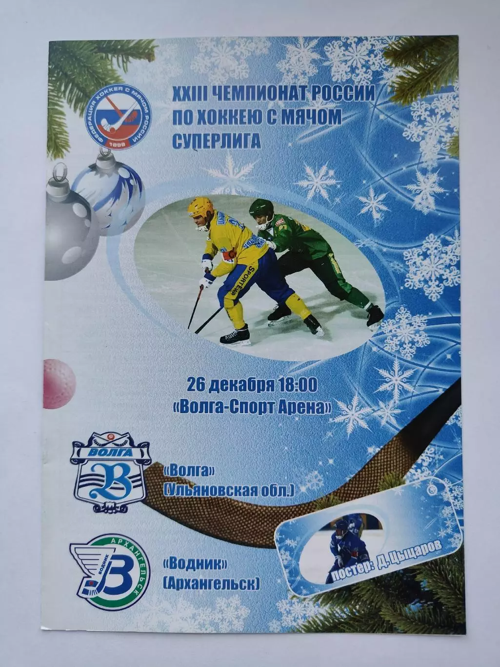 Хоккей с мячом. Волга Ульяновск - Водник Архангельск 26 декабря 2014