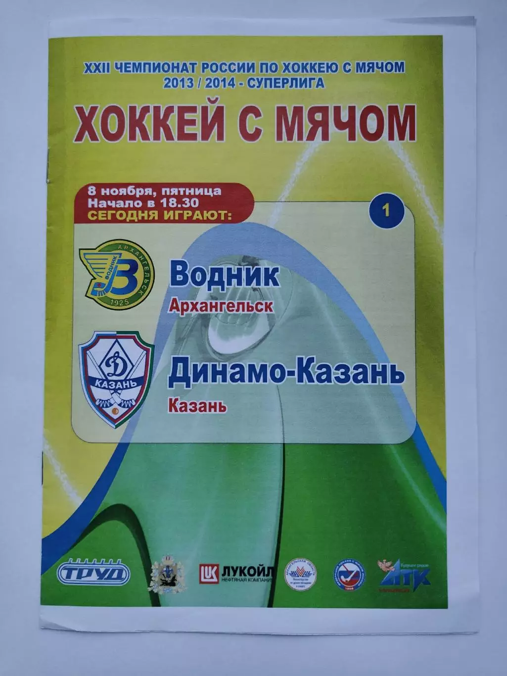 Хоккей с мячом. Водник Архангельск - Динамо Казань 8 ноября 2013